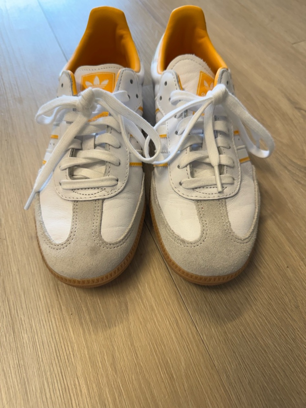adidas White and Yellow Samba Low-Top Sneakers - Picture 3 of 5